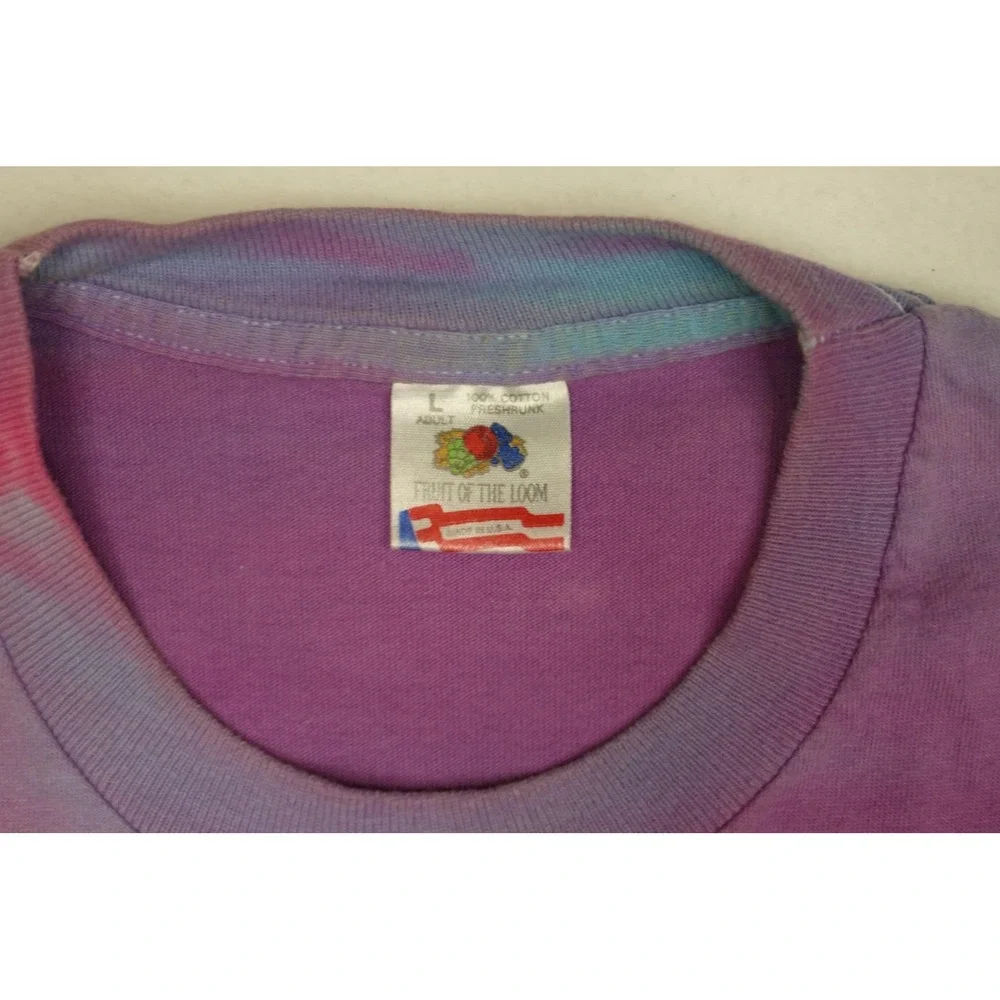Fruit Of The Loom Shirt Mens L Multicolor Tie Dye Dolphin Yin Yang Vintage 90s